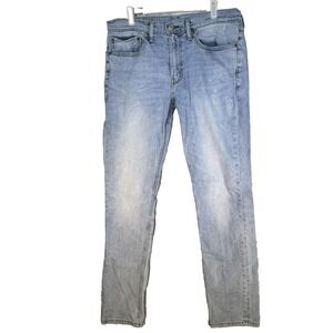Levis 511 Jeans Mens 34x34 Light Blue Slim Fit Stretch Denim Light Wash Zip Fly